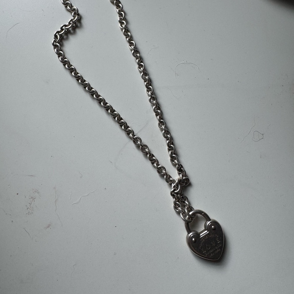 Tiffany & Co Silver Heart Lock Necklace